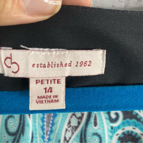 Dress Barn Green & Black Sleeveless Midi Dress Size Petite 14 - Picture 6 of 10